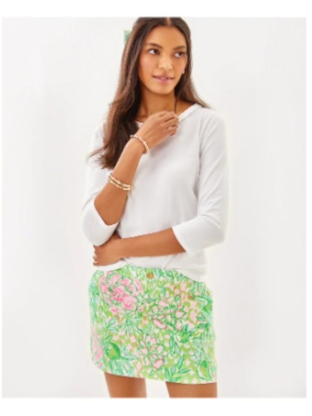 Lilly Pulitzer Colette Knit Skort, Fauna Green Lime Feeling Good | Size 2